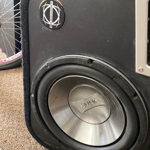 Bass work sub box with 10 inch sub. Black